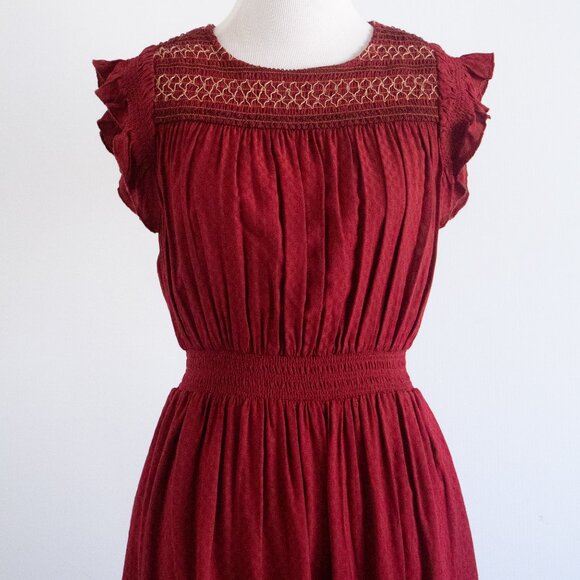 Anthropologie Dolan Left Coast Tansy Smocked Midi Dress Size XS - Picture 3 of 16